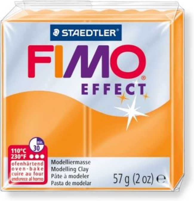 პოლიმერული თიხა STAEDTLER FIMO effect 57გრ. Translucent orange  8020-404