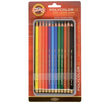 ფანქარი ფერადი KOH-I-NOOR POLYCOLOR 12ფ. 3822 /ლით.კოლ./ 3822012010BL