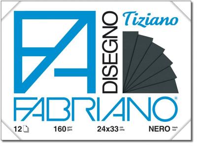 ქაღალდი FABRIANO TIZIANO 24*33სმ. 12ფ. 160გრ. Black 68122433