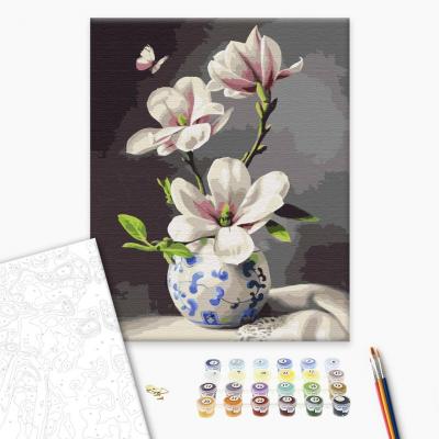 გასაფერადებელი ნომრებით BrushMe BS51906 Still life with an orchid 40*50სმ. ტილო ჩარჩოზე, აკრილის საღებავი, ფუნჯები /ნაკრები/