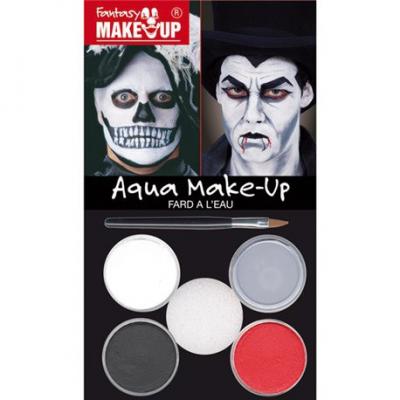 სახის გრიმი C-Kreul FANTASY AquaMakeUp ნაკრები 4ფ.+ფუნჯი+გუბკა Dracula/Death 37085