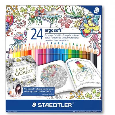 ფანქარი ფერადი Staedtler სამკუთხა 24ფ. 157 M24JB მეტალის ყუთი