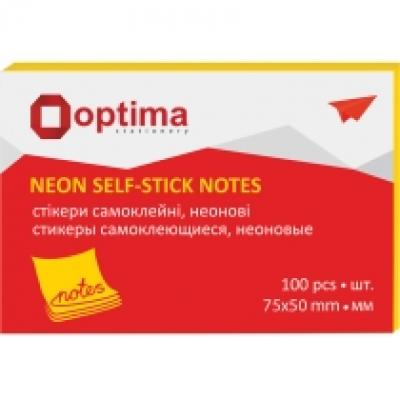 ჩასანიშნი ფურცლები წებ. ზოლით PAPIRUS OPTIMA 25512 75*50მმ, 100ფ.