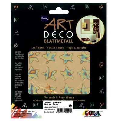 ლითონის იმიტაცია C-Kreul Home Design Art Deco Stars Gold 140x140მმ 6 ფურცელი 99441