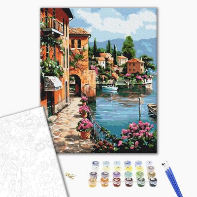 გასაფერადებელი ნომრებით Brushme BS52850 Under the Positano sun  40*50სმ. ტილო ჩარჩოზე, აკრილის საღებავი, ფუნჯები /ნაკრები/