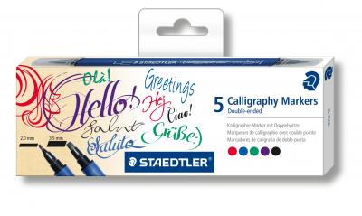 მარკერი კალიგრაფიული Staedtler Calligraphy ორმხრივი, ნაკრებში 5ფ. 3002 C5