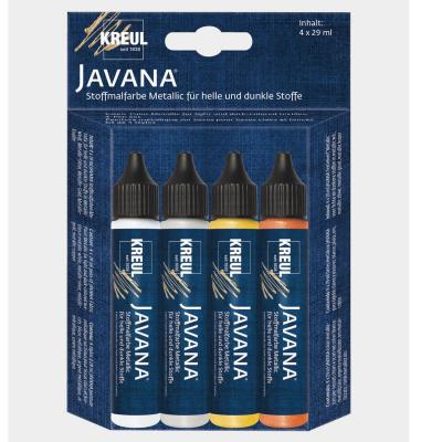 საღებავი ტექსტილის (ღია+მუქი ფერის) C-Kreul JAVANA FABRIC Metallic 29მლ. 4ფ. 92200
