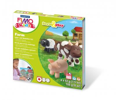პოლიმერული თიხა STAEDTLER FIMO kids 42გრ.ნაკრები Farm 8034 01 LY