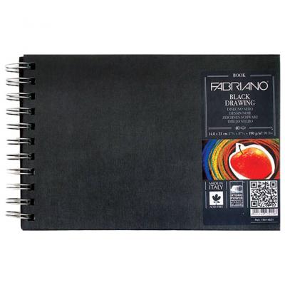 ქაღალდის ბლოკი ზამბ. FABRIANO BLACK DRAWING 14,8*21სმ. 40ფ. 190გრ.  19014821