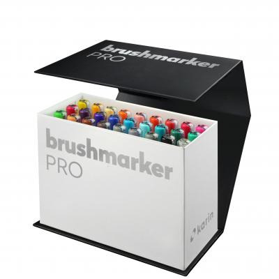 მარკერი ფუნჯი წყლის ბაზაზე KARIN Brushmarker PRO Mini Box 26ფერი+1ბლენდერი