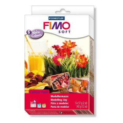 პოლიმერული თიხა STAEDTLER FIMO soft 57გრ. ნაკრები 6ც. Warm colours 8023 03