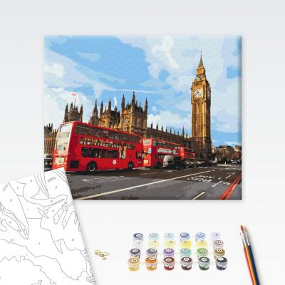 გასაფერადებელი ნომრებით Brushme BS30085 The magic of London  40*50სმ. ტილო ჩარჩოზე, აკრილის საღებავი, ფუნჯები /ნაკრები/