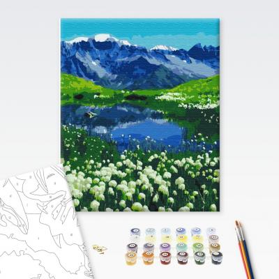 გასაფერადებელი ნომრებით BrushMe BS39458 Alpine meadows 40*50სმ. ტილო ჩარჩოზე, აკრილის საღებავი, ფუნჯები /ნაკრები/