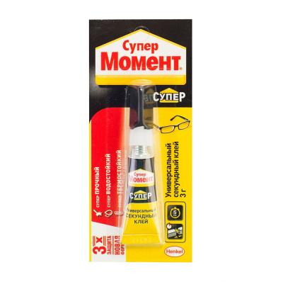 წებო MOMENT Henkel 3მლ. უნივერსალური წამიერი супер (გამჭვირვალე)