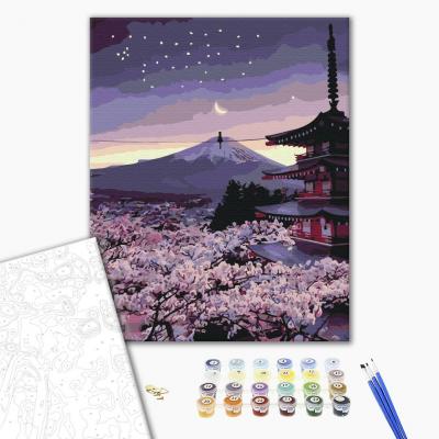 გასაფერადებელი ნომრებით BrushMe BS33813 Evening Japan 40*50სმ. ტილო ჩარჩოზე, აკრილის საღებავი, ფუნჯები /ნაკრები/