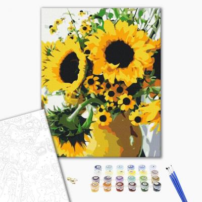 გასაფერადებელი ნომრებით BrushMe BS52719 A bouquet of sunflowers 40*50სმ. ტილო ჩარჩოზე, აკრილის საღებავი, ფუნჯები /ნაკრები/