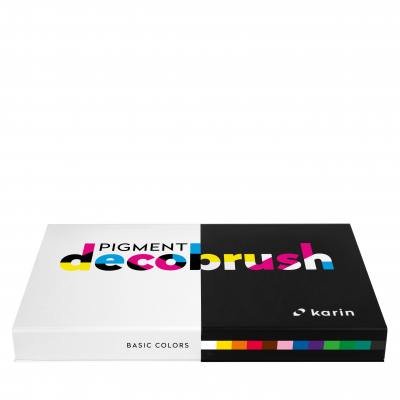 მარკერი ფუნჯი აკრილის KARIN PIGMENT decobrush 12ც. ნაკრებში Basic colors 29C1