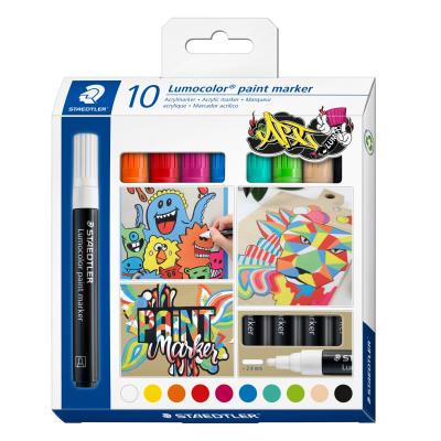 მარკერი Staedtler Acrylic Lumocolor 349 C10 10ფ.