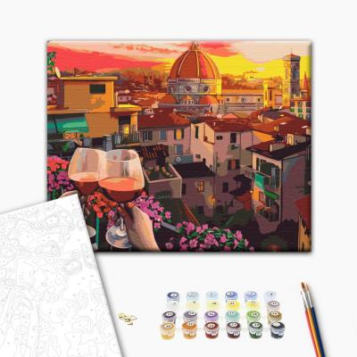 გასაფერადებელი ნომრებით BrushMe BS51583 Cozy evening with wine 40*50სმ. ტილო ჩარჩოზე, აკრილის საღებავი, ფუნჯები /ნაკრები/