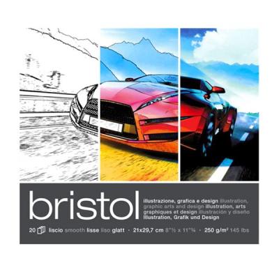 ქაღალდის ბლოკი FABRIANO BRISTOL A4 21*29,7სმ. 20ფ. 250გრ.  19002129