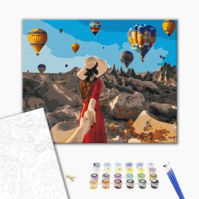 გასაფერადებელი ნომრებით Brushme BS37986 Traveler in Cappadocia  40*50სმ. ტილო ჩარჩოზე, აკრილის საღებავი, ფუნჯები /ნაკრები/